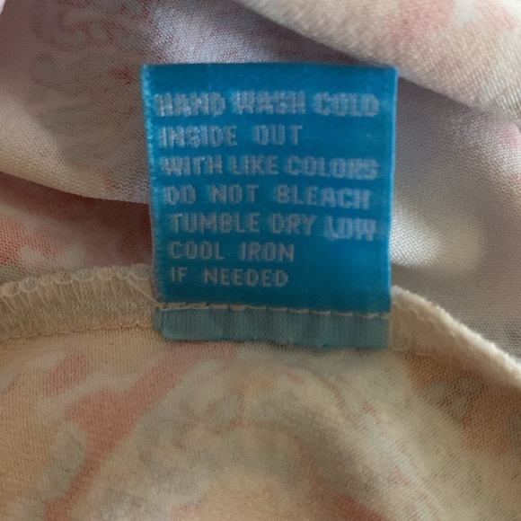 J. McLaughlin Catalina cloth Tunic Orange Blue white Print 3/4 Sleeve size LARGE - Picture 8 of 9